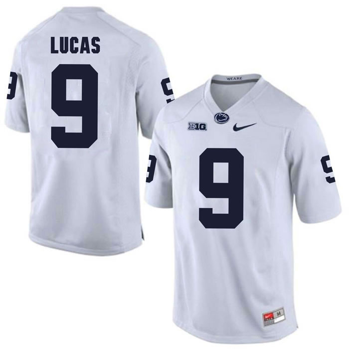 Penn State Nittany Lions #9 Jordan Lucas White College Football Jersey
